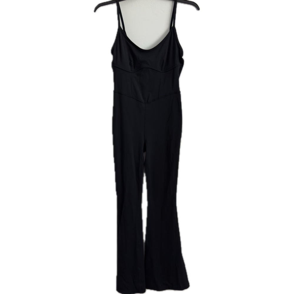 JoyLab Black Corset Flare Leg Jumpsuit Bodysuit Catsuit S - Picture 3 of 9